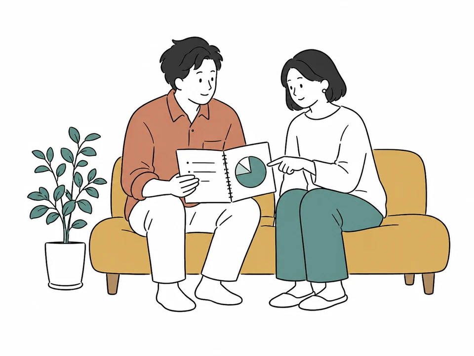 家族で家計を見つめるひととき